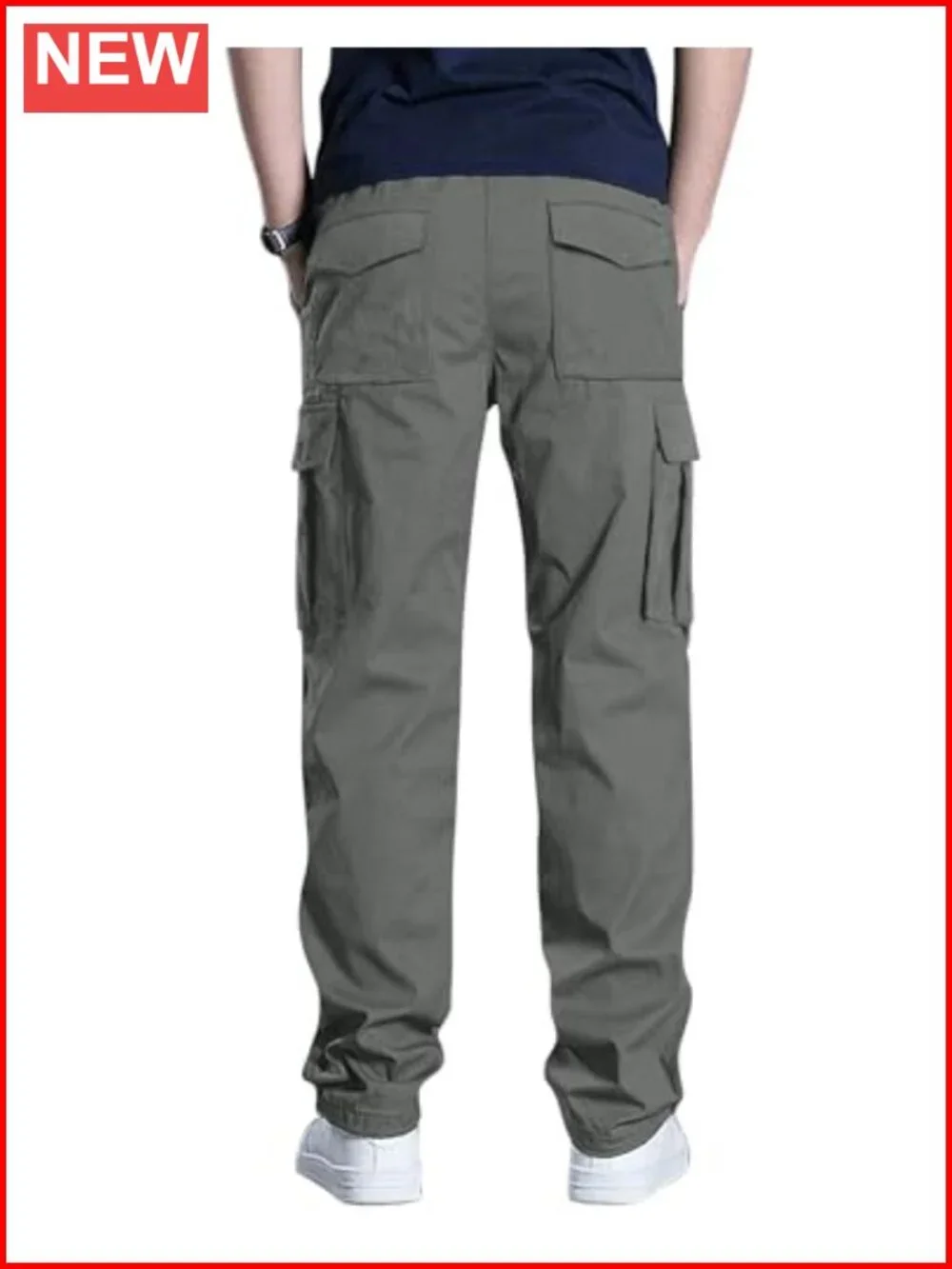 Men's Cargo Stretch Sweatpants Joggers with 6 Pockets Drawstring Waist
